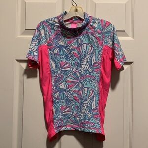 Lilly Pulitzer Classic Floral Short-Sleeve Rashguard size 10/12